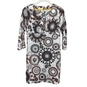 Boden Linen Sheath Cover Up Dress Brown sz 2 Petite Beach Summer Empire Waist